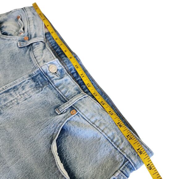 Gap Womens High Rise Cheeky Straight Jeans Plus Size 18 Light Wash Distressed - Picture 10 of 13